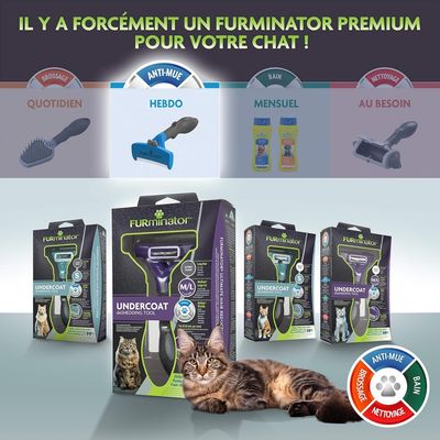 FURMINATOR Brosse toilettage chat grand taille poils longs Violet