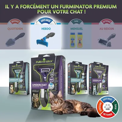 FURMINATOR Brosse toilettage chat grand taille poils longs Violet FURMINATOR Brosse toilettage chat grand taille poils longs Violet