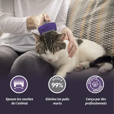 FURMINATOR Brosse toilettage chat grand taille poils longs Violet FURMINATOR Brosse toilettage chat grand taille poils longs Violet