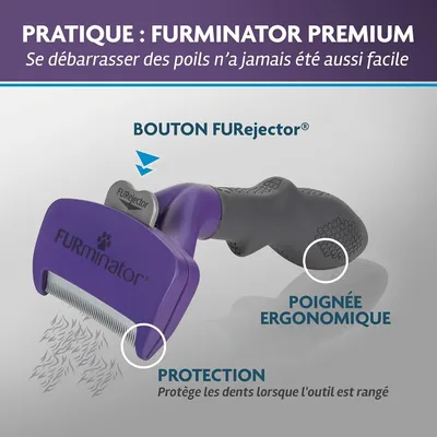 FURMINATOR Brosse toilettage chat grand taille poils longs Violet FURMINATOR Brosse toilettage chat grand taille poils longs Violet