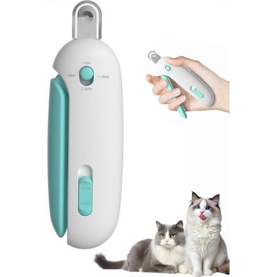 Ciseau griffes chat (bleu) : anti-éclaboussures, réglable et sécurisé