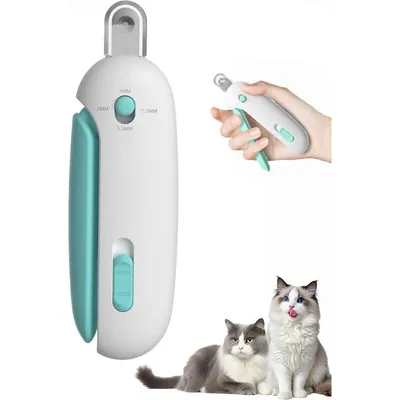 Ciseau griffes chat (bleu) : anti-éclaboussures, réglable et sécurisé