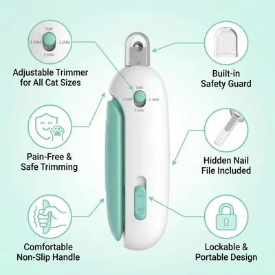 PetTribes Coupe-griffes pour chat Push Scissor