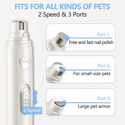 PetTribes Lime à Ongles Animaux LED 2 Vitesses, Silencieux <49dB