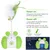 PetTribes Jouet Chat Automatique, Boule LED Plumes Cloche, Vert