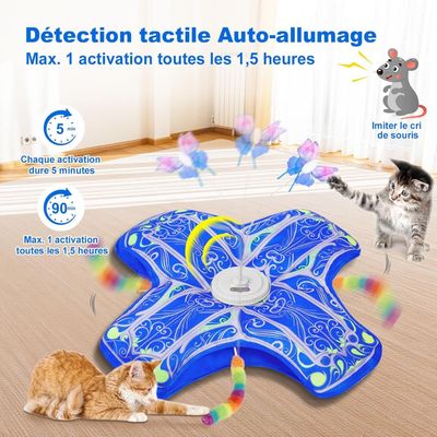 Zoomtopia Jouet interactif pour chat papillon virevoltant queue furtive