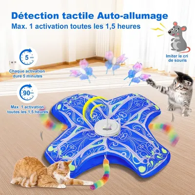 Zoomtopia Jouet interactif pour chat papillon virevoltant queue furtive