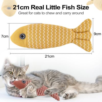 ZooVenture Jouet Chat Poisson Herbe à Chat - Coton Lin, 3 Couleurs
