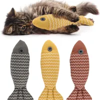 ZooVenture Jouet Chat Poisson Herbe à Chat - Coton Lin, 3 Couleurs