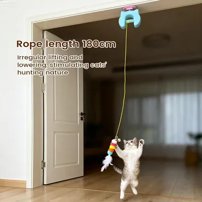 MCBOSON Jouet chat interactif suspendu bleu recharge USB