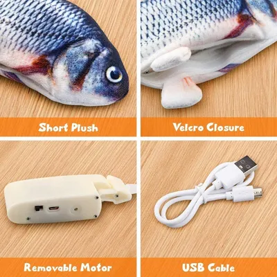 PetTribes Jouet Poisson Électrique Chat Rechargeable USB