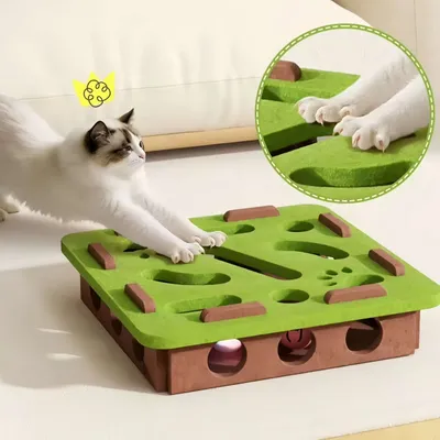 FurryFusion Boîte de labyrinthe en feutre pour chat