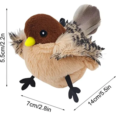 Zoomtopia Jouet oiseau battant rechargeable pour chat velours avec à chat