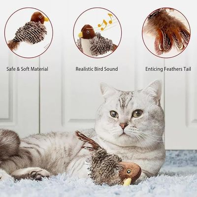 Zoomtopia Jouet oiseau battant rechargeable pour chat velours avec à chat