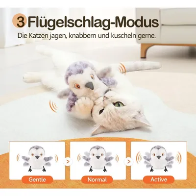 Zoomtopia Jouet oiseau battant rechargeable pour chat gazouillis à chat