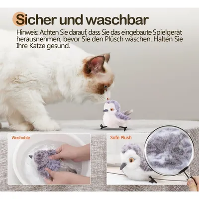 Zoomtopia Jouet oiseau battant rechargeable pour chat gazouillis à chat