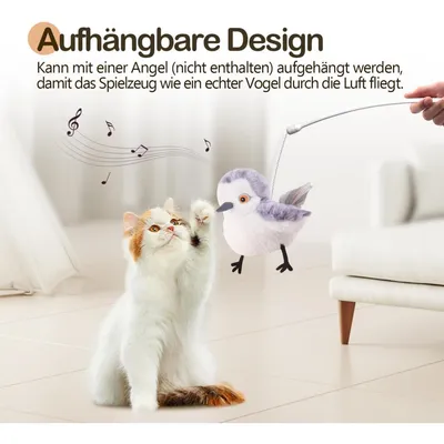 Zoomtopia Jouet oiseau battant rechargeable pour chat gazouillis à chat