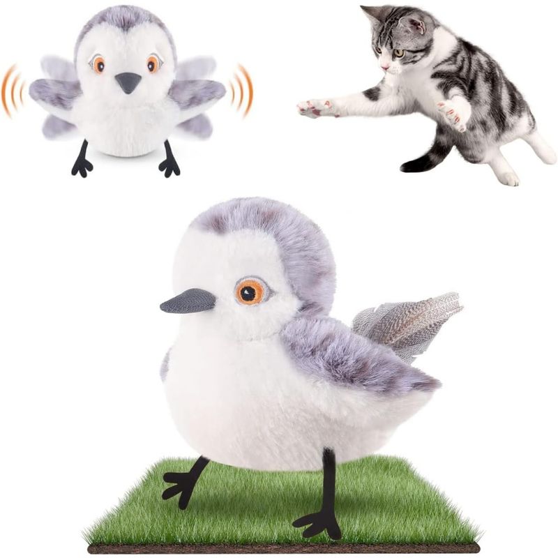 Zoomtopia Jouet oiseau battant rechargeable pour chat gazouillis à chat