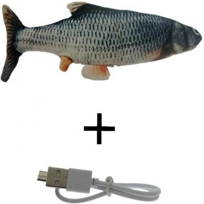 PetTribes Jouet Poisson Vibrant USB pour Chat avec Queue Mobile