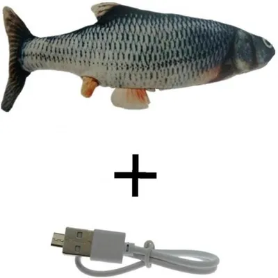 PetTribes Jouet Poisson Vibrant USB pour Chat avec Queue Mobile
