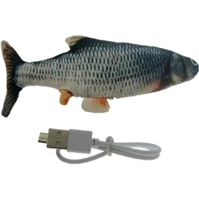 PetTribes Jouet Poisson Vibrant USB pour Chat avec Queue Mobile