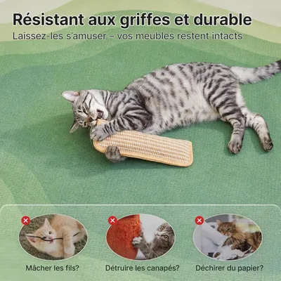 MCBOSON Lot de 2 jouets kicker sisal doux herbe à chat bio