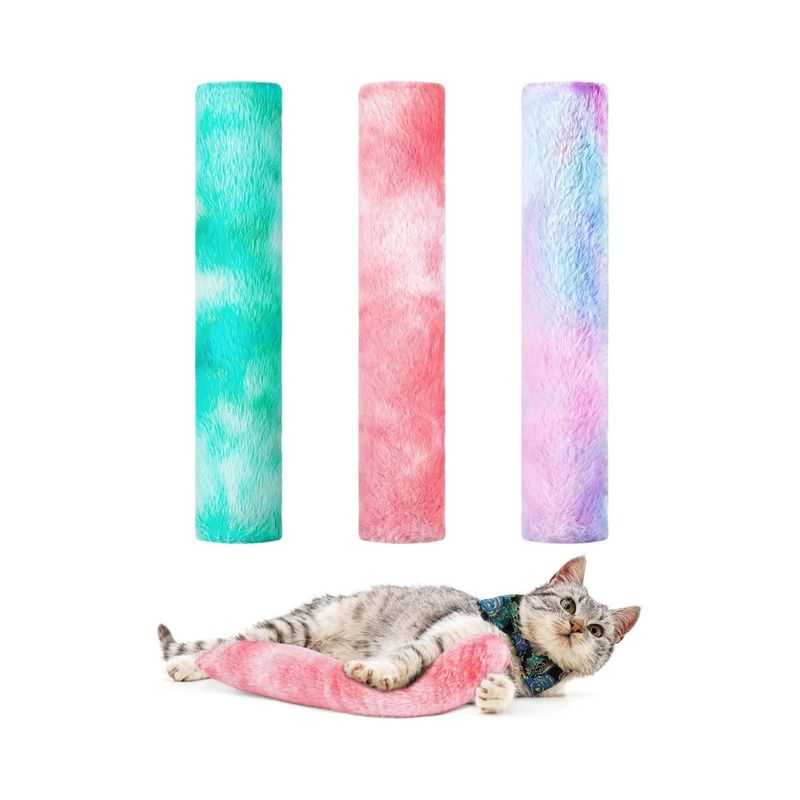 Set 3 bunte Katzenminze-Kissen.