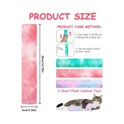 MCBOSON Lot de 3 Oreillers Herbe à Chat Colorés