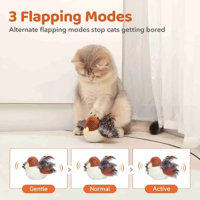 FurryFusion Jouet d'oiseau rechargeable pour chat