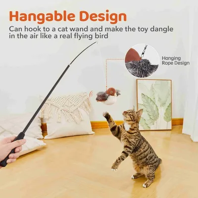 FurryFusion Jouet d'oiseau rechargeable pour chat
