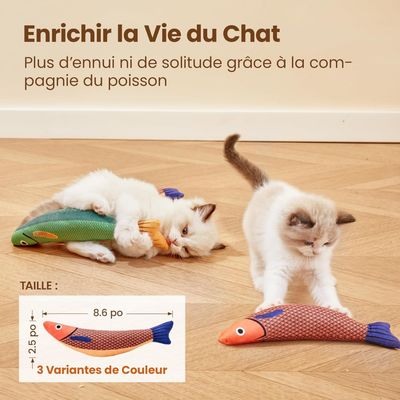 ZooVenture Jouet Chat Peluche - Herbe à Chat Bio, 3 Pièces