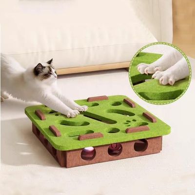PetTribes Jouet Labyrinthe Interactif Vert Carré pour Chat
