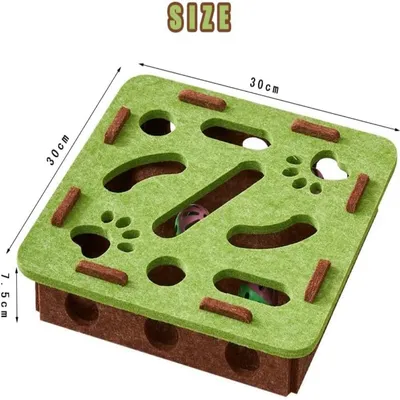 PetTribes Jouet Labyrinthe Interactif Vert Carré pour Chat