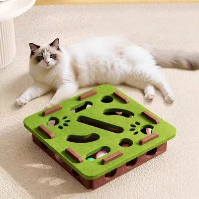 PetTribes Jouet Labyrinthe Interactif Vert Carré pour Chat
