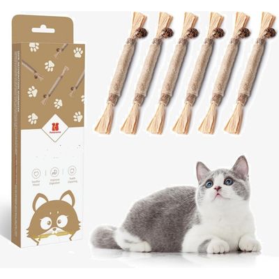 PetTribes Jouet à Mâcher Bâtonnets Naturels pour Chat (Lot de 6)