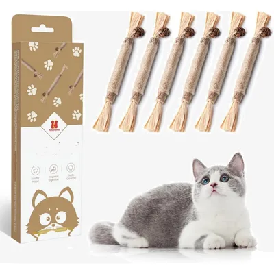 PetTribes Jouet à Mâcher Bâtonnets Naturels pour Chat (Lot de 6)