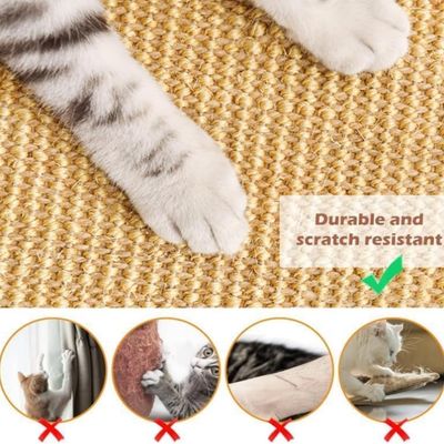 MCBOSON Lot de 2 Tapis à griffer sisal naturel