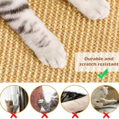 MCBOSON Lot de 2 Tapis à griffer sisal naturel
