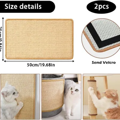 MCBOSON Lot de 2 Tapis à griffer sisal naturel