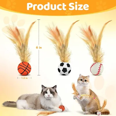 ZooVenture Lot 6 Jouets Sport Chat Colorés