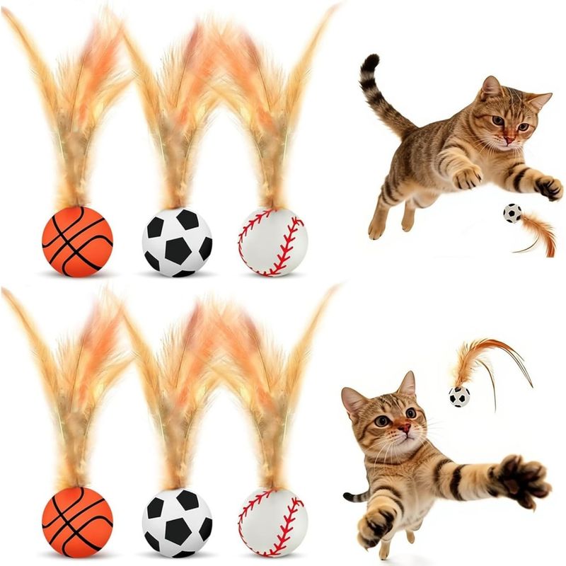 ZooVenture 6er Set Sport Spielzeug Katze Bunt