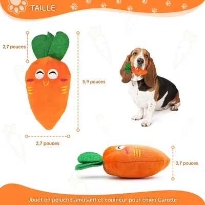 FurryFusion Jouet carotte sonore en peluche pour chiens et chats
