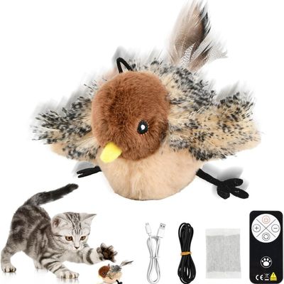 ZooVenture oiseau simulé Peluche - Chant, Mouvement, Chatouin