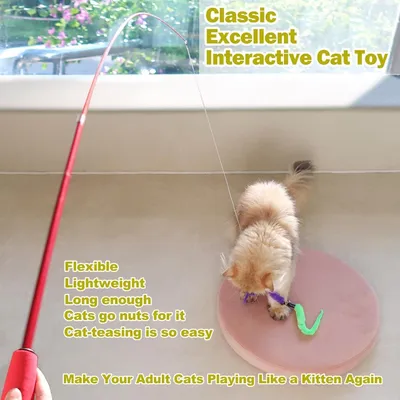 PetTribes Ensemble Jouets Chat - 2 Bâtons + 9 Plumes