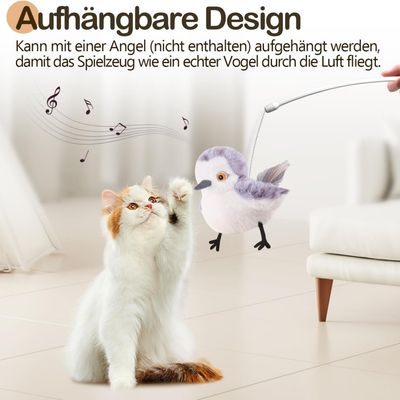 ZooVenture Jouet Chat Oiseau Battant - Capteur Mouvement, Peluche