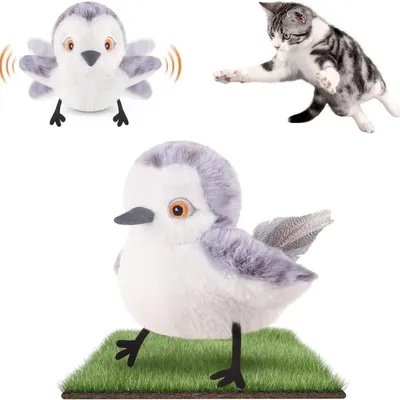 ZooVenture Jouet Chat Oiseau Battant - Capteur Mouvement, Peluche