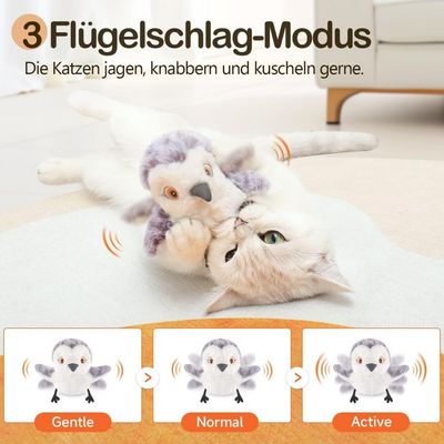 ZooVenture Jouet Chat Oiseau Battant - Capteur Mouvement, Peluche