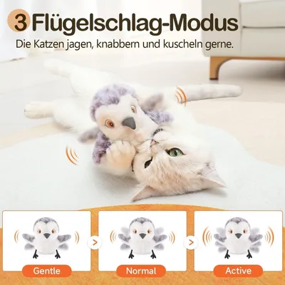 ZooVenture Jouet Chat Oiseau Battant - Capteur Mouvement, Peluche