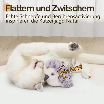 ZooVenture Jouet Chat Oiseau Battant - Capteur Mouvement, Peluche