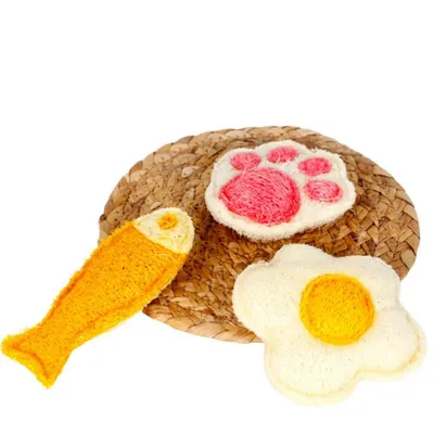 PetTribes Jouet pour Chat Loofah Crunchy Trio